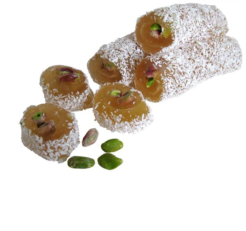 Delight with Pistachio, Covered with Coconut, Roll